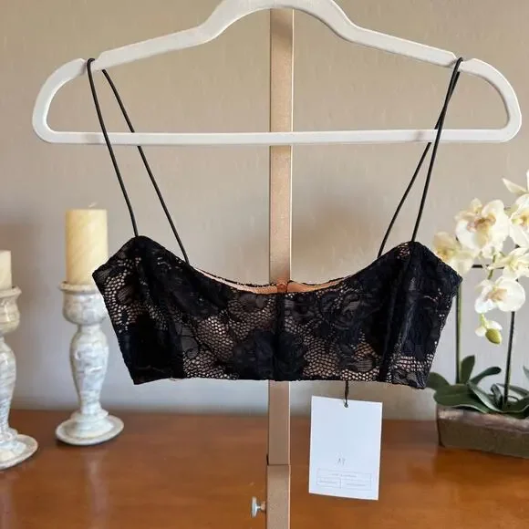 Nookie Heaven Bandeau Crop Top Black NWT M or L $190 - Picture 5 of 9